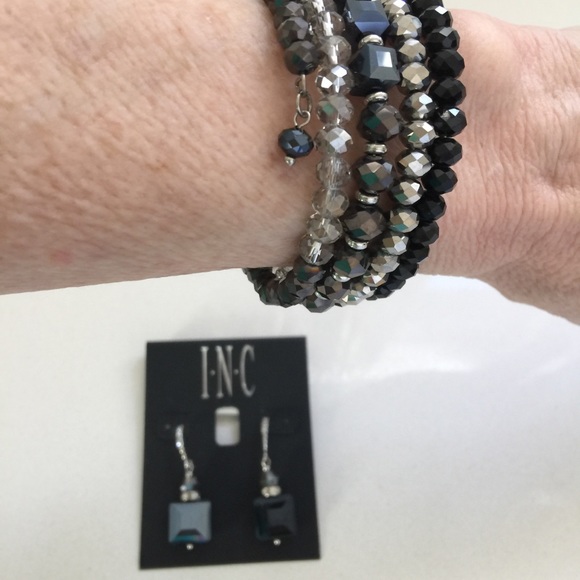 INC International Concepts Earrings and Bracelet Set Beaded Rhinestones Sparkle - Picture 10 of 10